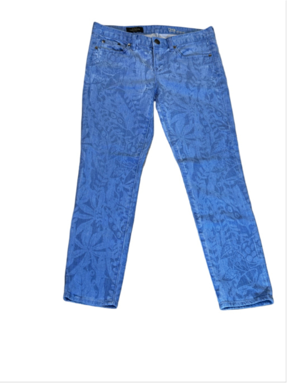 J. Crew Floral Toothpick Midrise Ankle Jeans